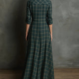 Valentine | Long Checked Dress