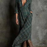 Valentine | Long Checked Dress