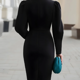 LUNELLE | ZIP-DETAIL MIDI DRESS