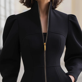 LUNELLE | ZIP-DETAIL MIDI DRESS