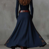 LEONE | VINTAGE LONG SUEDE CHECKERED DRESS (INCLUDES BELT)