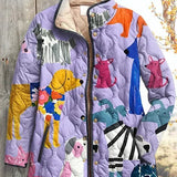 Ursel™ | Steppjacke mit Hunden in Flieder