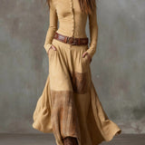 Élise | Maxi Dress in Eco-Friendly Suede with Belt