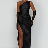 ARALUEN | DRAPE SATIN EVENING GOWN