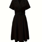 CELINA BLOOM | ELEGANT BLACK A-LINE DRESS