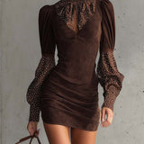 PAULLY | ARTIFICIAL SUEDE BODYCON DRESS