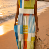 Ailionóra - Sleeveless Boho Midi Dress
