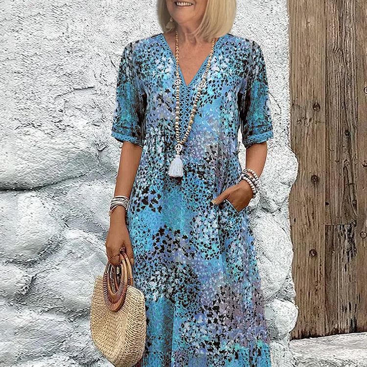 Aoibhín - V-Neck Lightweight Midi Dress