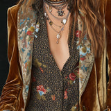 Marcelline | Vintage Floral Print Patchwork Blazer