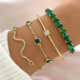 Almut | Armband-Set mit grünen Steinen