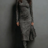 Lorène | Brown Midi Long Dress