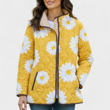 Almuth™ | Steppjacke mit Margeriten in Gelb