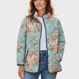 Nadja™ | Steppjacke mit Rosen auf Mint
