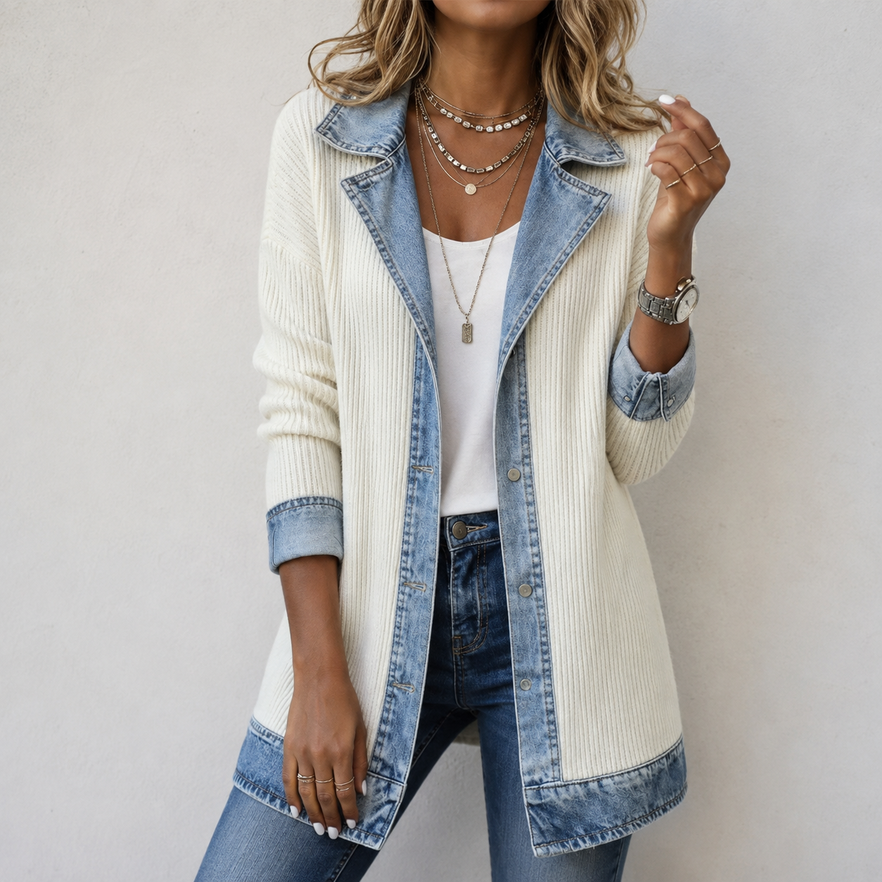 Yvonne | Jacke im Zweifarben-Look