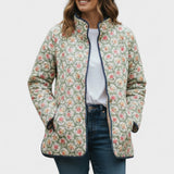 Traudel™ | Steppjacke mit Rosen auf Salbei