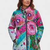 Roswitha™ | Steppjacke mit Blüten in Pink