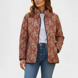 Berit™ | Steppjacke mit Blüten in Rostrot