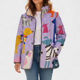 Ursel™ | Steppjacke mit Hunden in Flieder