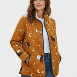 Wibke™ | Steppjacke mit Katzen und Monden