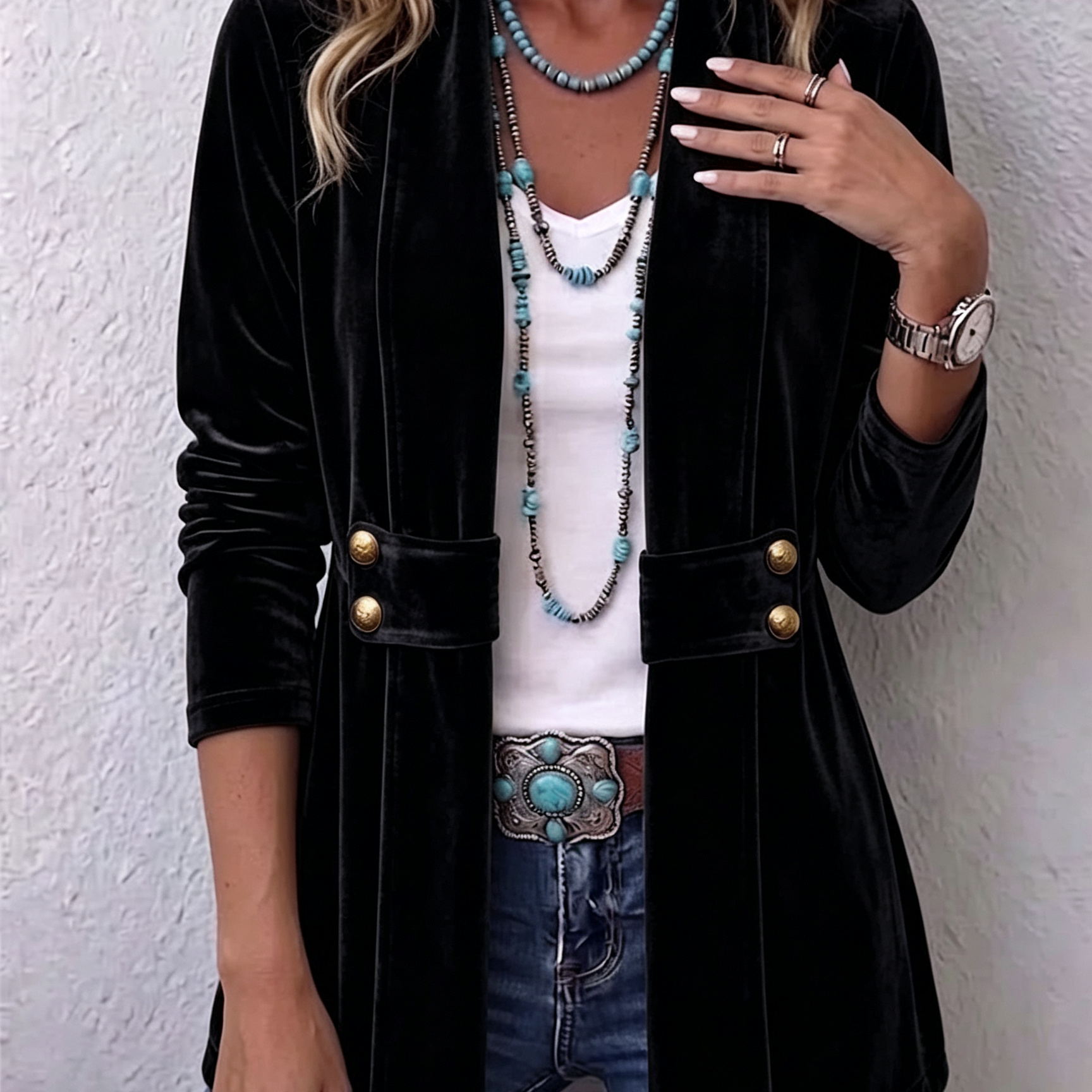 Orla - Sheen-Finished Open Blazer