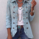 Brigitte | Vintage Paisley Print Pleated Jacket