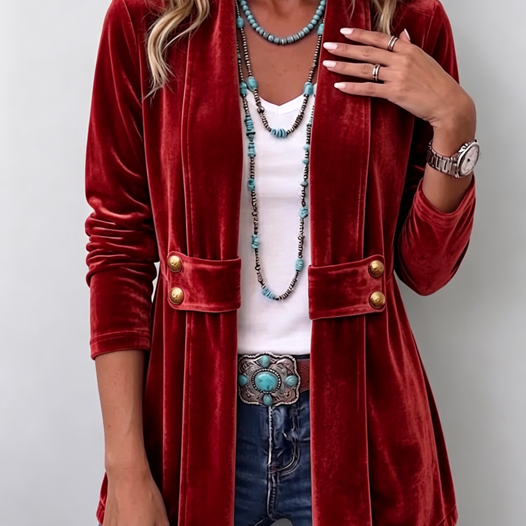 Katrin™ | Offener Blazer with Schimmer